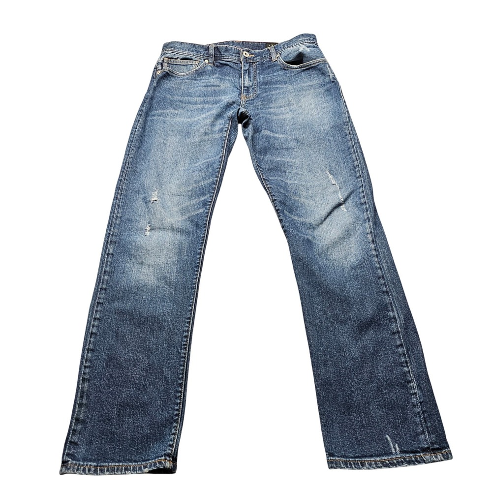 Armani Exchange J16 Straight Leg Jeans Mens 34 Blue Denim Distressed Casual